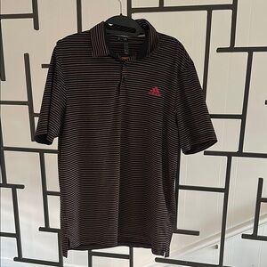 Adidas Black and Pink Polo Shirt with Athletic Style